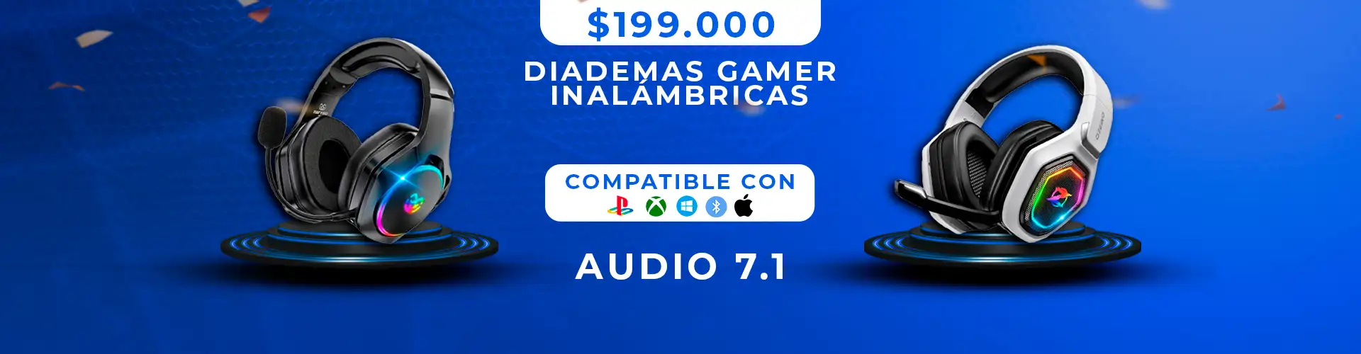DIADEMAS GAMER INALAMBRICAS 1.1