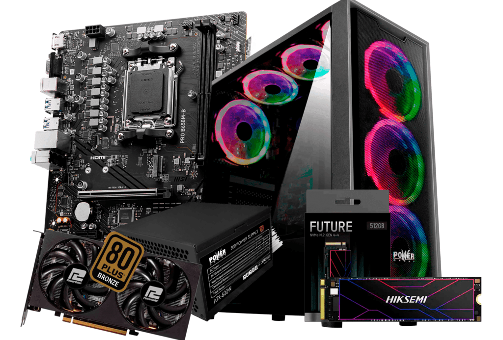 Torre de Computador Gamer AMD Ryzen 7 8700F + GRAFICA RX 7600 8GB ...