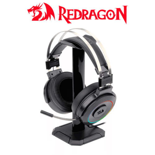 Diadema Gamer Redragon LAMIA 2 H320 Nerga+ Luz RGB + Cable USB 7.1 + Estruct Metalizada + Base para diadema H320RGB-1
