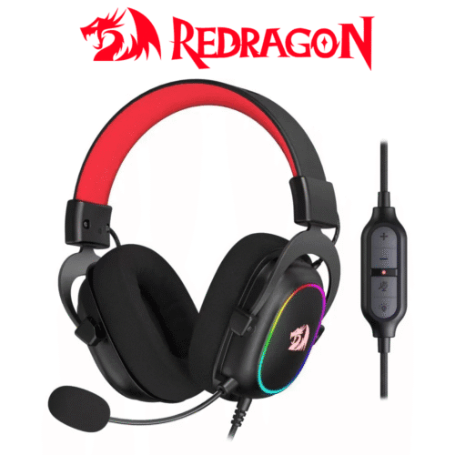 Diadema Gamer Redragon ZEUS X H510 Negra+ Luz RGB + Cable USB  7.1 + Espumas Memory + Estruct Metálica + Mic Remov H510-RGB