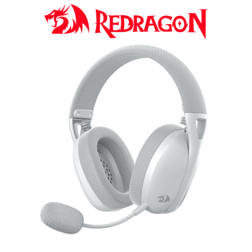 Diadema Gamer Redragon IRE H848 Pro Blanco Gris + Bluetooth + Nano Receptor USB + Carga USB C + Livianos + PS5 + PC + Mic Removible H848G