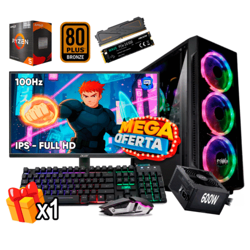 PC Gamer AMD Ryzen 5 5600GT + 16GB RAM DDR4 + 512GB SSD + MONITOR 21.5P + 600W 80 PLUS BRO IPS P.GR56162SKE