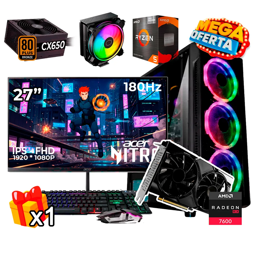 X18 + R5 5600 + RX 7600 + 650W + 27 + HALO 212
