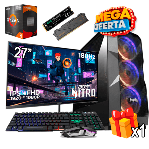 PC Gamer AMD Ryzen 5 5600GT + 16GB RAM DDR4 + 512GB SSD + MONITOR GAMER DE 27 PULGADAS