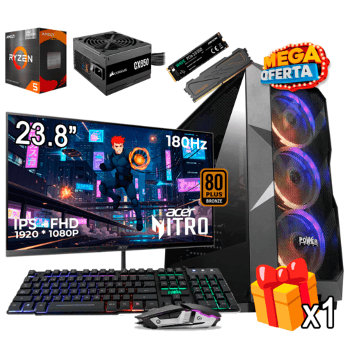 PC Gamer AMD Ryzen 5 5600GT + 16GB RAM DDR4 + 512GB SSD + 650W 80+ + MONITOR GAMER 24 PULGADAS