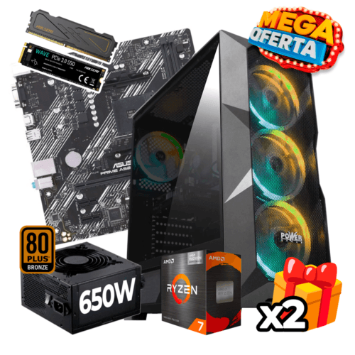 PC Gamer AMD Ryzen 7 5700G + 16GB RAM DDR4 + 512GB SSD + 650W 80+ BRONZE (SOLO TORRE)