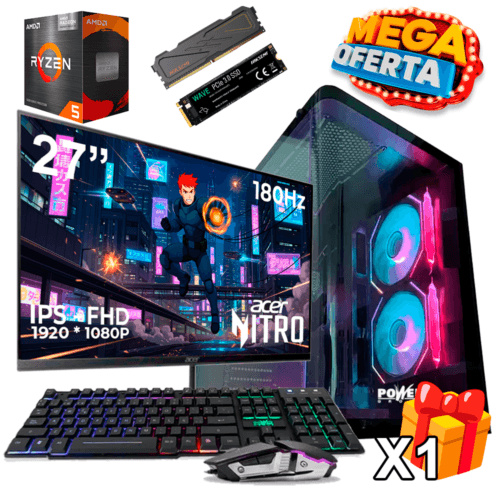 PC Gamer AMD Ryzen 5 5600GT + 16GB RAM DDR4 + 512GB SSD + MONITOR GAMER DE 27 PULGADAS