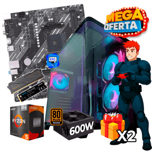 PC Gamer AMD Ryzen 5 5600GT + 16GB RAM DDR4 + 512GB SSD + FUENTE 600W BRONZE (SOLO TORRE)